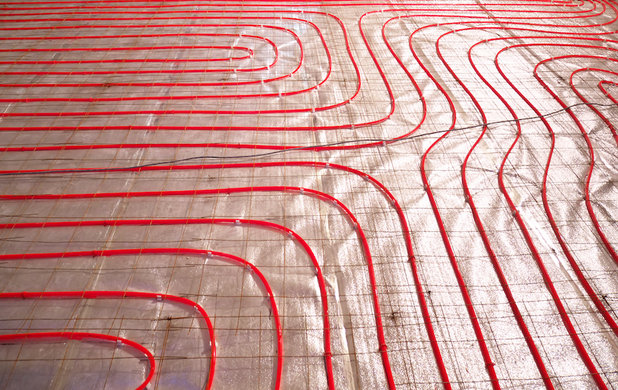 Hydronic water underfloor heating