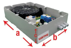 48 V DC transformer power supply unit for carbon fibre wall heating, steps grid AC down to safe low voltage