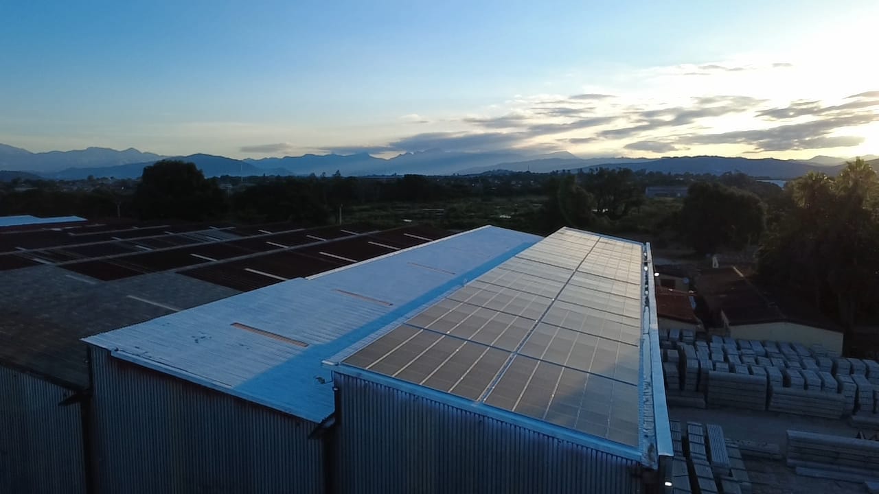 Grid-tied solar PV panel installation on a South African home